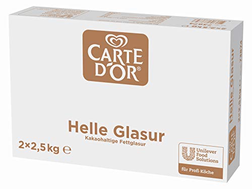 Helle Glasur Palmölfrei (Kakaohaltige Fettglasur, 2 Blöcke à 2,5kg, einzeln und lichtgeschützt verpackt) von Carte d'Or