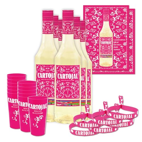 Cartojal Semi Profesional Pack - 6 Flaschen 75 cl - Sortenreiner Moscatel-Likörwein- (PET-Flasche) von Cartojal