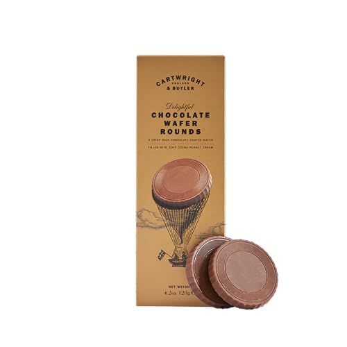 Cartwright & Butler Chocolate Wafer Rounds, runde Schokoladenwaffeln, 1er Pack (1 x ) von Cartwright & Butler