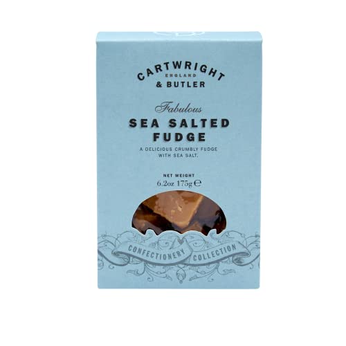 Cartwright & Butler Salzkaramell-Fudge-Karton | Reichhaltiger, cremiger und krümeliger Fudge aus Meersalz | Traditioneller Butter-Fudge – gesalzener Karamell-Fudge, 1 Stück von Cartwright & Butler