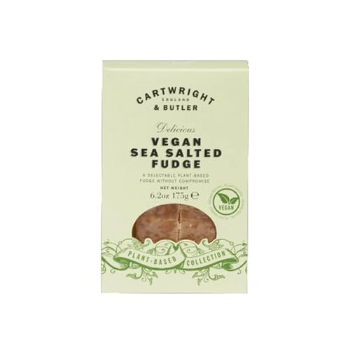 Cartwright & Butler - Vegan Sea Salt Fudge, 175 g Pack, Weichkaramell mit Meersalz, vegan, reizvoll und anhaltend im Geschmack, mit Kakaobutter von Cartwright & Butler