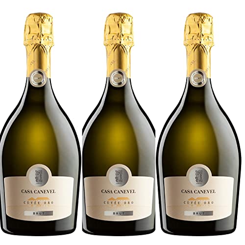 Casa Canevel Cuvée Oro Spumante brut Prosecco Schaumwein Italien I Versanel Paket (3 x 0,75l) von Casa Canevel