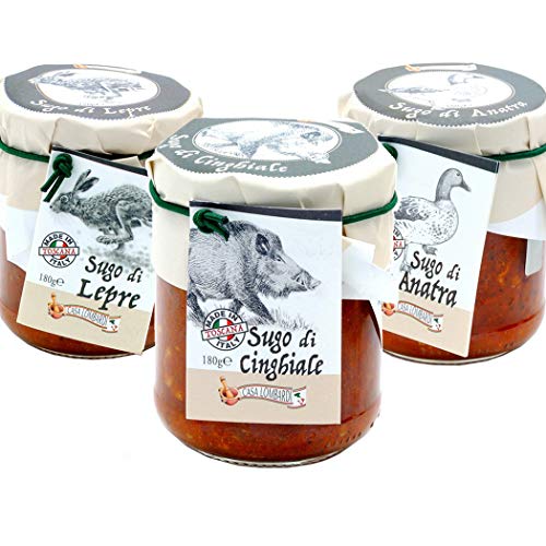 Die drei Lombardi Ragout Saucen: Hasen Wildschweinragout und Enten 180 gr x 3 von FOXCUP