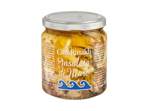 Casa Rinaldi - Meeresfrüchtesalat, intensiver Geschmack von Meeresfrüchten und Krebstieren, auf der Basis von Sonnenblumenkernöl, Essig und Knoblauch, 280 g Glas von Casa Rinaldi