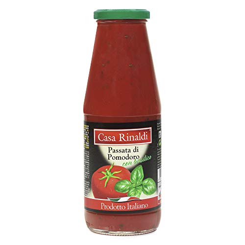 Casa Rinaldi pasteurisierte Tomaten mit Basilikum in der Glasflasche 690g von Casa Rinaldi