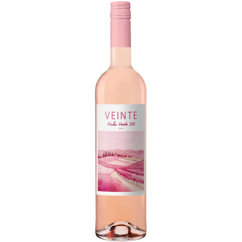 Veinte Vinho Verde Rosé 2024  0.75L 9% Vol. Roséwein Halbtrocken aus Spanien von Casa Santos Lima