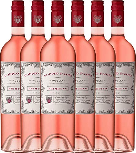 6er Weinpaket Rosé - Doppio Passo Rosato Roséwein halbtrocken | italienischer Sommerwein aus Apulien | 6 x 0,75 Liter 6er Weinpaket Rosé - Doppio Passo Rosato Roséwein halbtrocken | italienischer Sommerwein aus Apulien | 6 x 0,75 Liter von Casa Vinicola Carlo Botter
