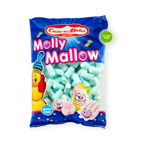 CASA DEL DOLCE Molly Mallow Bicolore Azzurro, Marshmallow Sfuso, Busta da 1 Kg, Ideale per Feste di Compleanno, Senza Lattosio e Gluten Free von Casa del dolce Spa