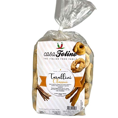 Tarallini Caserecci Classici 250 gr. CasaFolino Ideal für einen Mahlzeiten-Snack, hergestellt in Italien. von CasaFolino