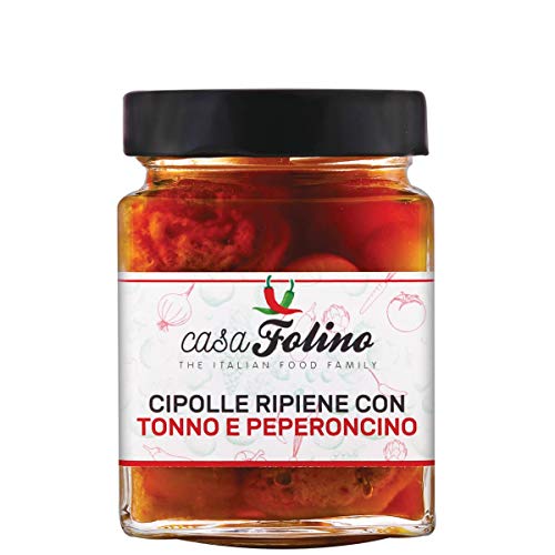Zwiebeln gefüllt mit Thunfisch und würzigem Chili 290g - Casafolino - perfekt für einen Aperitif oder eine italienische Vorspeise. von CasaFolino
