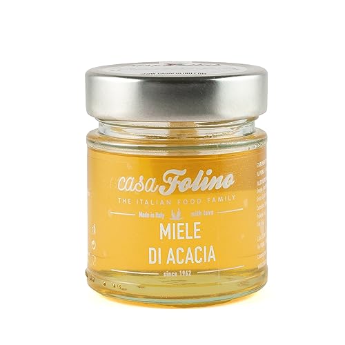 Honig aus natürlichem Akazienholz Calabrese 250 g - Casafolino - leckerer Honig von Bienen mit süßem Geschmack. Ideal zum Süßen und Backen. von Casafolino