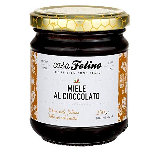 Honig mit kalabresischer Schokolade 250g - Casafolino - köstliche Melange aus kalabresischem Bienenhonig und Schokoladenpaste - ideal zum Süßen und Backen. von Casafolino