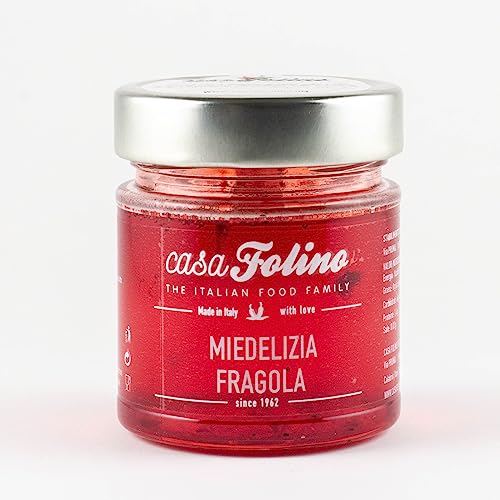 CasaFolino - Erdbeer-Miedelizia, Honig mit Erdbeere aromatisiert, 250 g, Italienischer Bio-Honig von CasaFolino