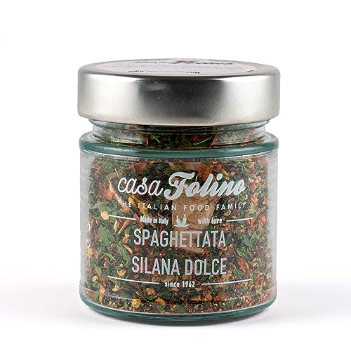 Silana Dolce Spaghettata, 90 g, in wiederverwendbarem und recycelbarem Glas, hergestellt für Porcini-Pilz-Nudeln. Gewürze Casafolino von CasaFolino