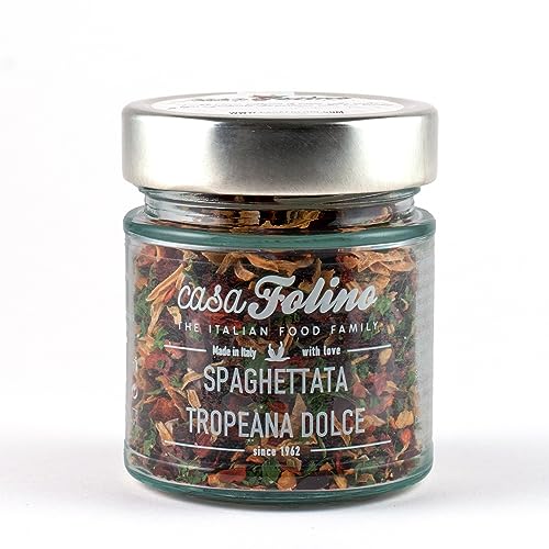 Spaghettata Tropeana süß 90 g im Glas wiederverwendbar und recycelbar. Vorbereitet für Zwiebelgeschmackspaste. Made in Italy - Gewürze Casafolino von Casafolino