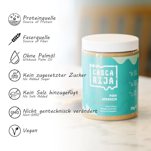 CASCA RIJA: Erdnussbutter 1 kg | 99,8% Geröstete Erdnüsse + 0,01% Gemahlener Zimt + 0,01% Ingwerpulver | 100% Natürlich und Cremig, Ohne Erdnussstücke, Vegan CASCA RIJA: Erdnussbutter 1 kg | 99,8% Geröstete Erdnüsse + 0,01% Gemahlener Zimt + 0,01% Ingwerpulver | 100% Natürlich und Cremig, Ohne Erdnussstücke, Vegan von Casca Rija