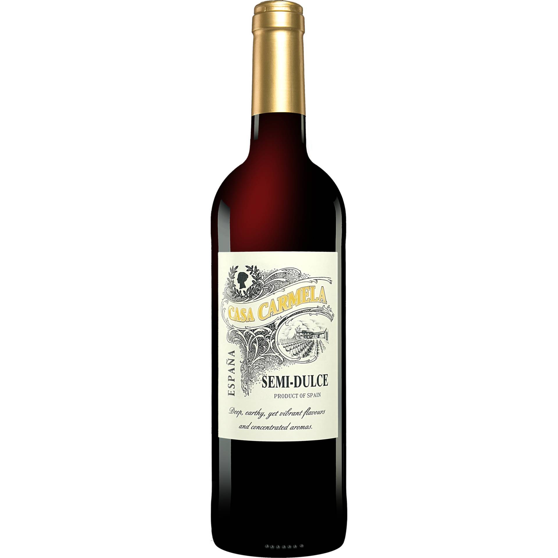 Casa Carmela Semi-Dulce 2023  0.75L 12.5% Vol. Rotwein Lieblich aus Spanien von Castaño