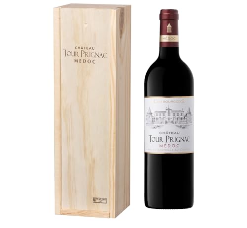 Geschenkset Holzkiste - Château Tour Prignac - AOP Medoc - Cru Bourgeois - Rotwein - 75cl von Castel Chateaux Grands Crus