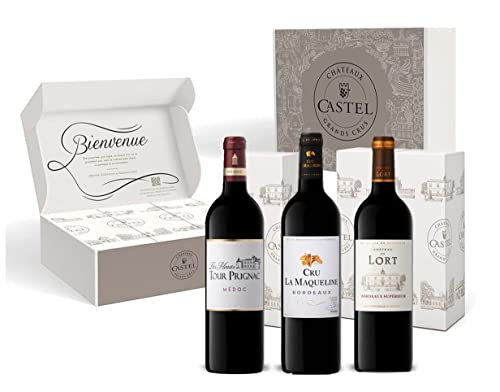 Geschenkset - Rotwein - Bordeaux Probierpaket : Les Hauts de Tour Prignac - Cru la Maqueline - Château du Lort - 3x75cl von Castel Chateaux Grands Crus