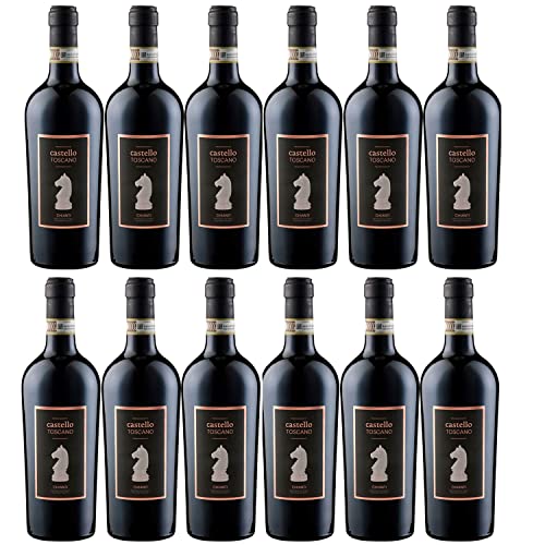 Castello Toscano Chianti Sangiovese DOCG Rotwein Wein Trocken Italien I Visando Paket (12 x 0,75l) von Castello Toscano