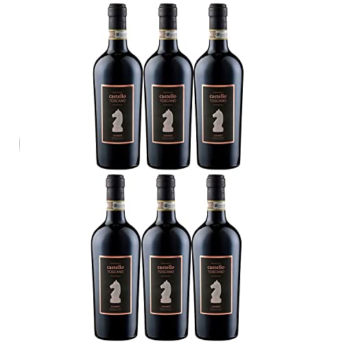 Castello Toscano Chianti Sangiovese DOCG Rotwein Wein Trocken Italien I Visando Paket (6 x 0,75l) von Castello Toscano
