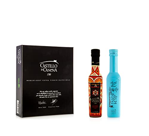 Arbequina Olivenöl mit Harisse und Eichen-Rauchöl, 2 x 250 ml Arbequina Olivenöl mit Harisse und Eichen-Rauchöl, 2 x 250 ml von Castillo de Canena