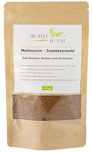 Insekten-Protein-Mehl - 100g getrocknete und gemahlene Mehlwürmer - Insektenmehl für den menschlichen Verzehr - Zum Kochen, Backen und Verfeinern - Ohne Zusatz- oder Konservierungsstoffe Insekten-Protein-Mehl - 100g getrocknete und gemahlene Mehlwürmer - Insektenmehl für den menschlichen Verzehr - Zum Kochen, Backen und Verfeinern - Ohne Zusatz- oder Konservierungsstoffe von Catch-Your-Bug