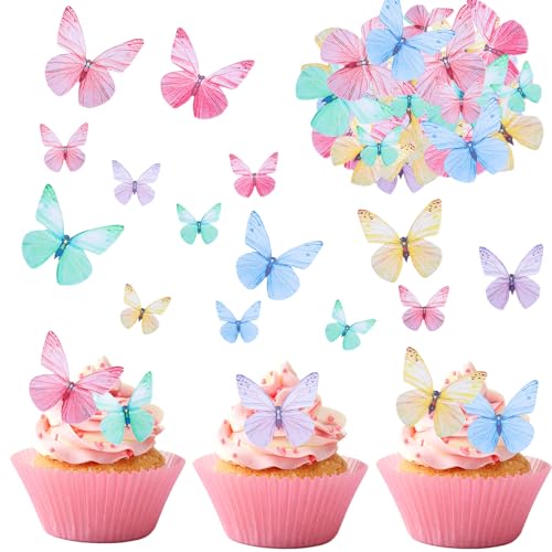 Catelves Tortendeko Essbare Schmetterlinge, 72 Stück Bunt für Torte, Kuchen und Muffin Deko, Esspapier Catelves Tortendeko Essbare Schmetterlinge, 72 Stück Bunt für Torte, Kuchen und Muffin Deko, Esspapier von Catelves