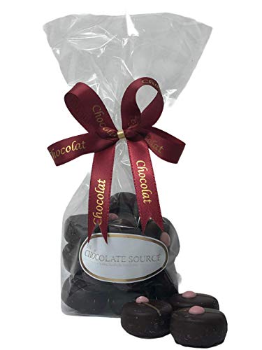 Dunkle belgische Schokoladenrosen, Cremes in Geschenkbeutel, 200 g Nettogewicht Dunkle belgische Schokoladenrosen, Cremes in Geschenkbeutel, 200 g Nettogewicht von Cavalier