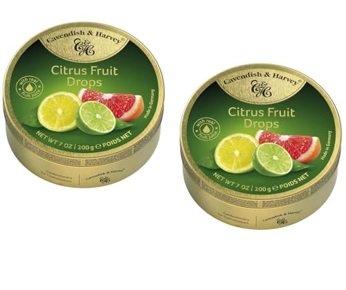 Cavendish & Harvey Citrus Fruit Drops Fruchtbonbons Vorteilspackung 2 x 200g von Jlwiy