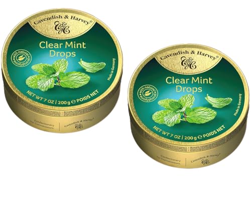 Cavendish & Harvey Clear Mint Drops Pfefferminzbonbons Vorteilspackung 2 x 200g von Jlwiy