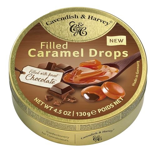 Cavendish & Harvey Filled Caramel Drops With Belgian Chocolate Karamellbonbons Mit Schokofüllung 130g von Cavendish and Harvey