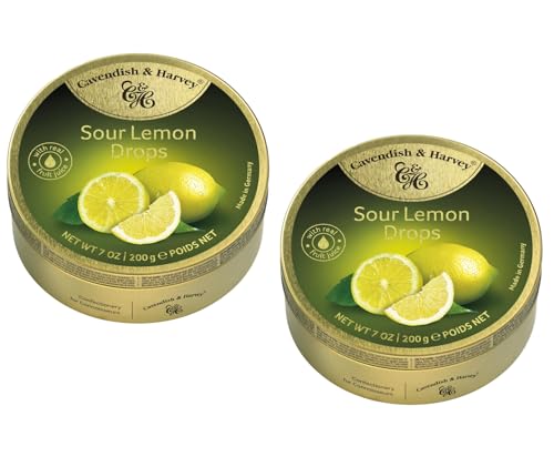 Cavendish & Harvey Sour Lemon Drops Zitronenbonbons Vorteilspackung 2 x 200g von Cavendish and Harvey