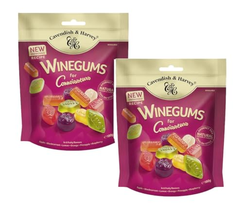 Cavendish & Harvey Winegums For Connoisseurs Fruchtgummi Mit Fruchtgeschmack Vorteilspackung 2 x 180g von Cavendish and Harvey