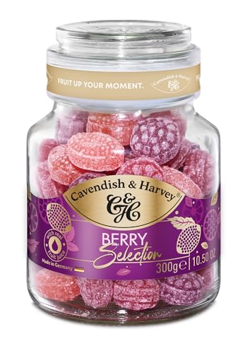 Cavendish & Harvey Wild Berry Selection 300g Glas | Himbeere, Brombeere, Erdbeere | Fruchtbonbons mit natürlichen Aromen | Vegan, Halal, Koscher | 1 x 300g von Cavendish & Harvey