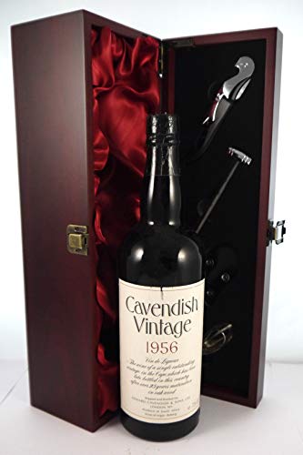Cavendish Vin de Liqueur 1956 in einer mit Seide ausgestatetten Geschenkbox, da zu 4 Weinaccessoires, 1 x 750ml von Cavendish