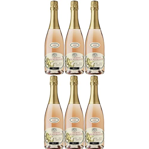 Caves de Marsigny Crémant de Bourgogne Roséwein Brut AOC Vegan Frankreich I Versanel Paket (6 Flaschen) von Caves de Marsigny
