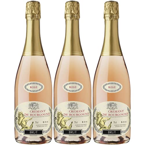 Caves de Marsigny Crémant de Bourgogne Roséwein Brut AOC Vegan Frankreich I Versanel Paket (3 Flaschen) von Caves de Marsigny