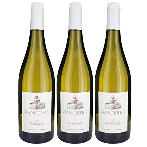 Les Fontenelles Sancerre AOC Réserve Sauvignon Blanc Trocken Frankreich I Visando Paket (3 x 0,75l) von Caves de Sancerre