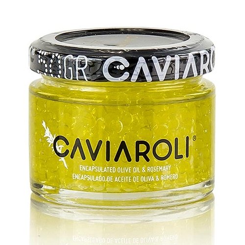 Caviaroli Olivenölkaviar, kleine Perlen aus Olivenöl mit Rosmarin, grün, 50g. von Caviaroli