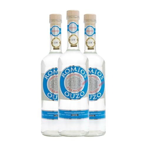 Marc Edelbrände Cavino Ouzo Romios 70 cl (Karton mit 3 Flaschen von 70 cl) von Cavino