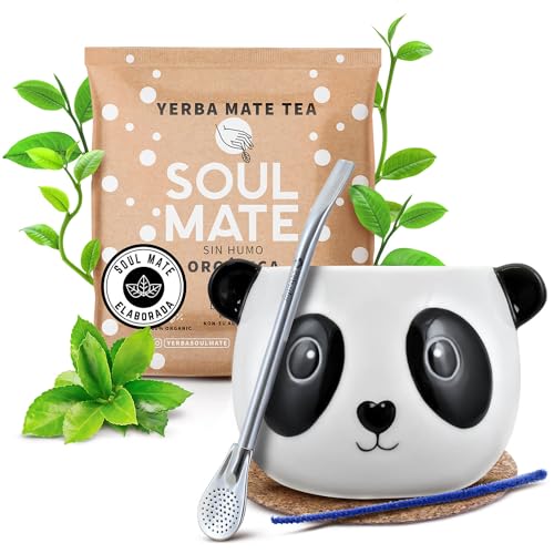 Set von Mate Tee Zubehör mit Probe | Soul Mate Elaborada | Kalebasse, Bombilla und Zubehör | Brasilianische, biologische Mate Tee | Natürliches Koffein | 50g von Cebador