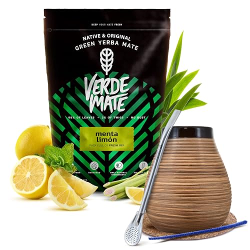 Yaguar Berryland Mate Tee Set mit Zubehör | Fruit Mate Tee | Calabash, Bombilla und Zubehör | Natürliches Koffein | Brasilianische Mate Tee | 500g | 0,5kg von Cebador