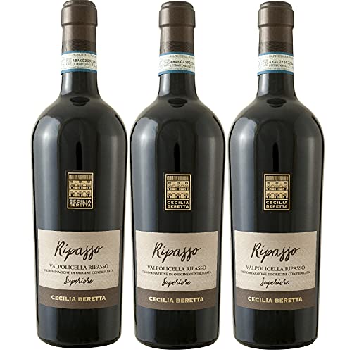 Cecilia Beretta Valpolicella Superiore Ripasso Rotwein Wein halbtrocken Italien (3 Flaschen) von Cecilia Beretta