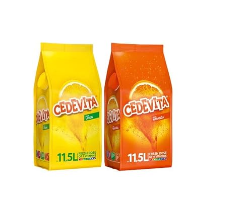 Cedevita Zitrone/Cedevita Orange (limun/narandza) 9 Vitamine, Instant Pulver Vitamin Getränke Mix 2 x 900 g, macht 23 L Saft alkoholfreie von SORINA