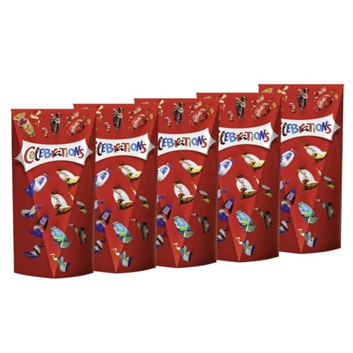 CELEBRATIONS Pop Box 5x 350g Geschenkebox Geburtstag Weihnachten Keks mit Milchschokolade Mars Snickers Twix Bounty Milky Way Galaxy Caramel Maltesers Teasers von Celebrations
