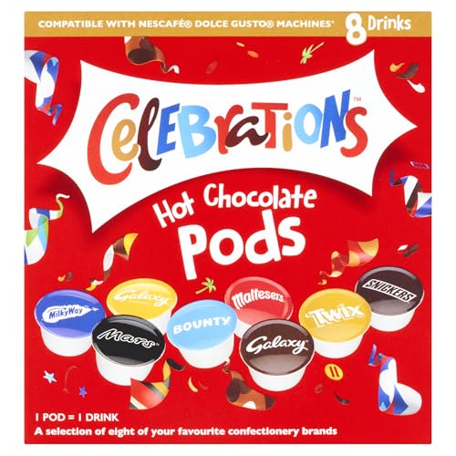 CelEBraTioNS Hot Chocolate Pods *Compatible with Nescafe Gusto Machines* - A selection of eight of your favorite candy brands - CelEBraTioNs Hot Chocolate Selection von Celebrations