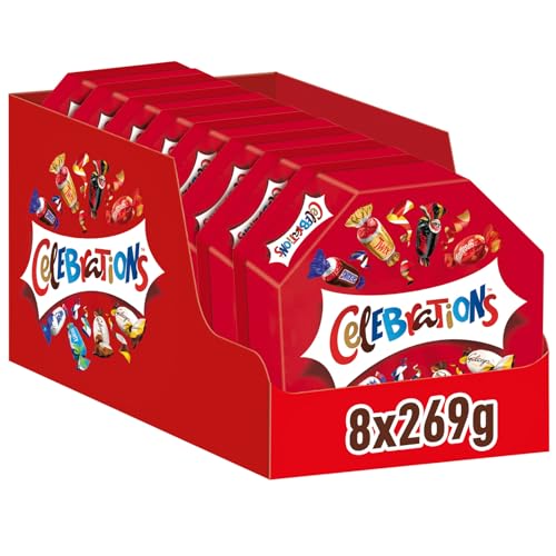 Celebrations Geschenkbox, Mini-Schokoriegel Mix, Twix, Snickers und mehr, Großpackung, 8 x 269g von Celebrations