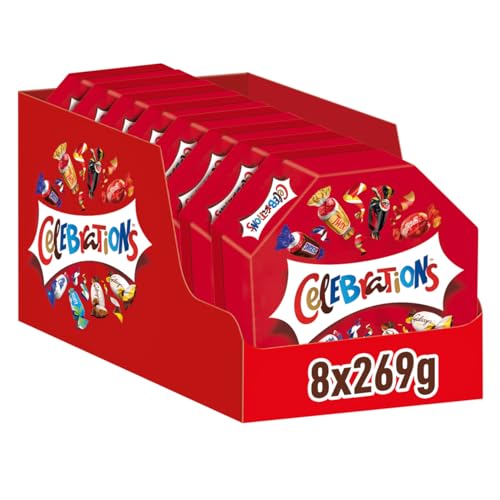 Celebrations Geschenkbox, Mini-Schokoriegel Mix, Twix, Snickers und mehr, Großpackung, 8 x 269g von Celebrations