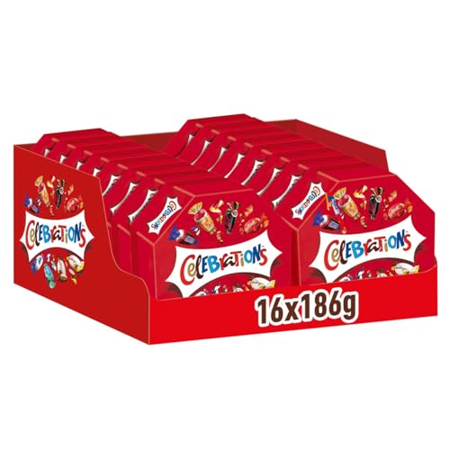 Celebrations Geschenkbox, Mini-Schokoriegel Mix, 16 Packungen in einer Box (16 x 186 g) von Celebrations